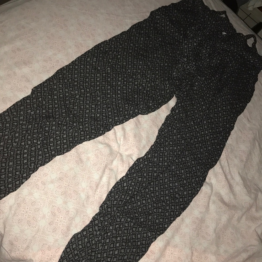 Black and white designed pants